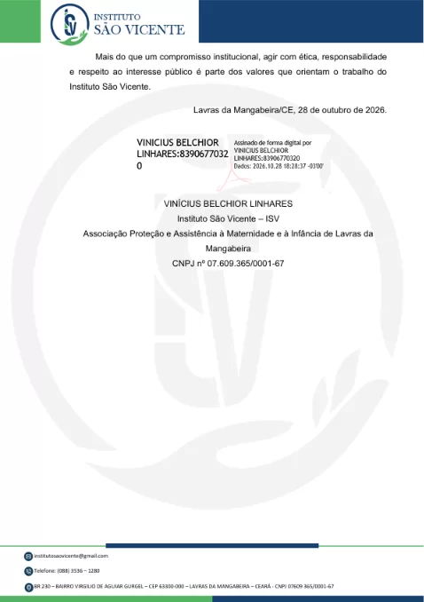 Instituto São Vicente rompe contrato com Caririaçu e afirma que não recebeu recursos